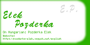 elek pozderka business card